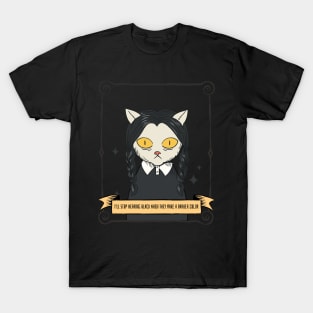 Funny Halloween Cat Wednesday T-Shirt